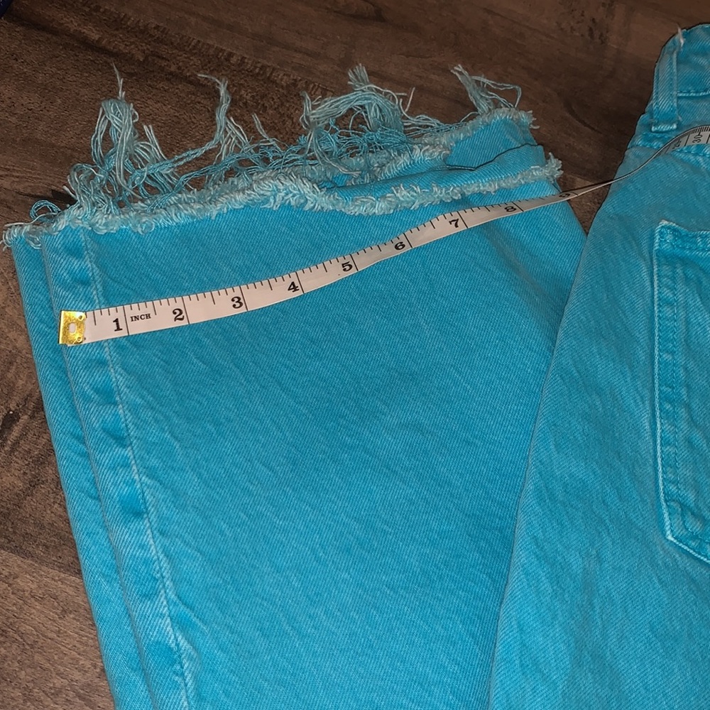 ZARA TURQUOISE WIDE LEG JEANS - Picture 6 of 8